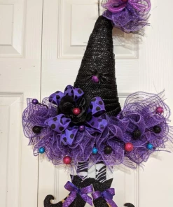 The American Store Halloween Witch Hat Wreath Halloween Wreath 24