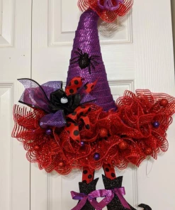 The American Store Halloween Witch Hat Wreath Halloween Wreath 24