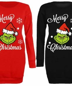 JIROFA Party Showing Store Christmas Women Clothing Christmas Dress Vestidos Verano 2018 A-Line Winter Prting Longsleeve O Neck Causal Plus Size Dress