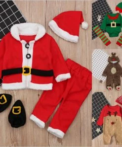Online American Store Christmas Kids Clothing Christmas Boys Girl Pajamas For Kids Pijama Sleepwear Costume Santa Claus Applique Pajamas Children Long Nightclothes