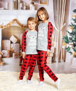 The American Store Christmas Family Collection Hot Fashion Family Matching Christmas Pajamas Set Mom Dad Kid Red Stripe Sleepwear Nightwear Xmas Adult Kid Tops Pants Outfits