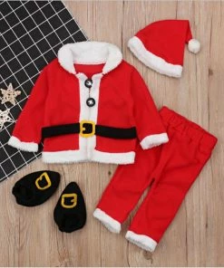 Online American Store Christmas Kids Clothing Christmas Boys Girl Pajamas For Kids Pijama Sleepwear Costume Santa Claus Applique Pajamas Children Long Nightclothes