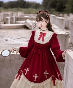 The American Store Lolita Fashion Womens Dress Vintage Santa Female Christmas 1950s Retro Xmas Party Womens A-Line Dresses 7 The American Store Lolita Fashion Womens Dress Vintage Santa Female Christmas 1950s Retro Xmas Party Womens A-Line Dresses