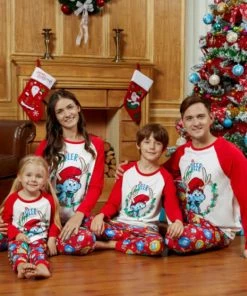 The American Store 2018 New Christmas Pajamas Set Family Matching Outfits Xmas HO Letter Plaid Mother Father Kid Family Set Cotton Family Clothing