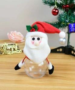 The American Store Plush Santa Claus Snowman Christmas Gift Boxs Kids Candy Jar Bottle Christmas Decoration Party Favors New Year Decor Christmas Gift Bag Collection