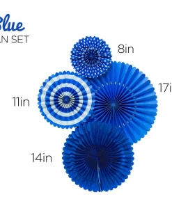 The American Store Independence Day Red White Blue Paper Fans Set Hanging Striped 4th Of July Rosettes Reusable Large Party Decoration Wall Pinwheels July 4th