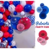 The American Store Independence Day Red White Blue Paper Fans Set Hanging Striped 4th Of July Rosettes Reusable Large Party Decoration Wall Pinwheels July 4th
