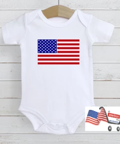 Online American Store Patriotic American Flag Red White & Blue Stars And Stripes 4th Of July Baby Onesie Kids Clothing