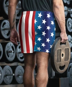 Onlineamericanstore American Flag Swim Trunk Mens Clothing