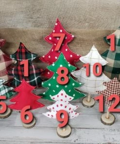 The American Store 1PC Mini Christmas Tree Decorations Striped Printed Red Green Polk Dot Christmas Trees Kids Toy Christmas Decorations For Home