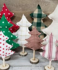 The American Store 1PC Mini Christmas Tree Decorations Striped Printed Red Green Polk Dot Christmas Trees Kids Toy Christmas Decorations For Home