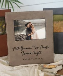 Onlineamericanstore Tinder Valentine Gift, Personalized Frame For Couple Who Met On Dating App, All Because Two People Swiped Right - F23 Gift Collection