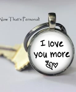 Onlineamericanstore I LOVE You MORE - I Love You More Keychain - I Love You- Missing You - Long Distance Relationship - Gift For Boyfriend - Gift For Girlfriend