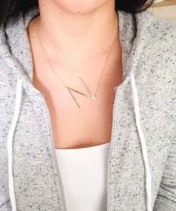 Onlineamericanstore Large Initial Necklace Oversized Letter Alphabet Personalized Sideways Oversize Shower Wedding Bestseller Teacher Emily Henderson Graduation Update Your Settings