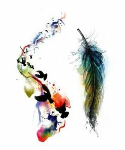 Onlineamericanstore Halloween Temporary Tekashi69 Tattoos Sets Birds And Feather Temporary Tattoos