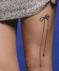 Onlineamericanstore Metallic Leg Piece Silver Temporary Tattoo - 1 X A5 Sheet Halloween Temporary Tekashi69 Tattoos