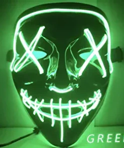 D-Dreaming Store Halloween Mask LED Light Up Party Masks The Purge Election Year Great Funny Masks Festival Cosplay Costume Supplies Glow In Dark