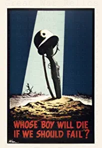 UpCraftsStudioDesign American Propaganda Poster "Whose Boy Will Die If We Should Fail?" WW2 US Military Wall Art Decor For Home - USA Patriotic Motivation Prints Wall Decor & Art