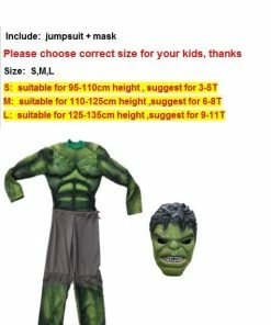The American Store New Year Carnival Green The Incredible Hulk Costume Avengers Endgame Muscle Halloween Costume For Kids Boys Children Cosplay Superheroes Kids Costumes