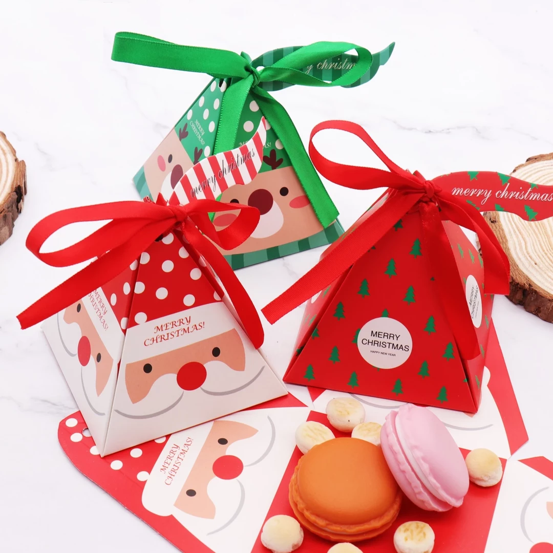 The American Store 10 PCS/Set Merry Christmas Candy Box Bag Christmas Tree Paper Santa Claus Gift Box Pyramid Party Chocolate Box Christmas Decor 3 The American Store 10 PCS/Set Merry Christmas Candy Box Bag Christmas Tree Paper Santa Claus Gift Box Pyramid Party Chocolate Box Christmas Decor