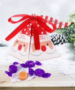 The American Store 10 PCS/Set Merry Christmas Candy Box Bag Christmas Tree Paper Santa Claus Gift Box Pyramid Party Chocolate Box Christmas Decor