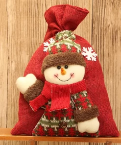 The American Store Christmas Gift Bag Collection New 1PC 20*28cm Santa Claus Snowman Elk Christmas Candy Packaging Christmas Candy Decoration Christmas Candy Jar