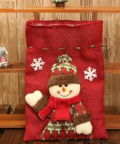 The American Store Christmas Gift Bag Collection New 1PC 20*28cm Santa Claus Snowman Elk Christmas Candy Packaging Christmas Candy Decoration Christmas Candy Jar