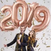 Online American Store 4Pcs 16inch Rosegold Number 2019 Foil Balloons Happy New Year Party Decor Brithday Celebration Supplies