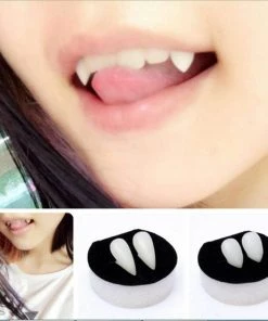 JETTING HomeGarden Store Halloween Decorations Horrific Dress Vampire Teeth Halloween Party Dentures Props Vampire Zombie Devil Fangs Teeth 1pair Halloween Decoration