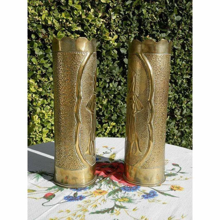 The American Store American Vintage Collection Vintage WW1 American Trench Art Shell Cases. Militaria World War 1. Antique Brass Artillery Shell Case Vases. Sweet Hearts. Remington Gun. 8 The American Store American Vintage Collection Vintage WW1 American Trench Art Shell Cases. Militaria World War 1. Antique Brass Artillery Shell Case Vases. Sweet Hearts. Remington Gun.