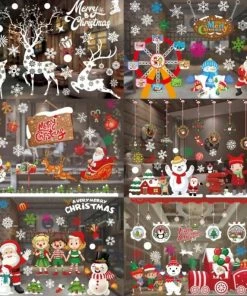 Online American Store 45*60cm 2019 New Year Santa Claus Pull Train Glass Window Christmas Decorations For Home Decorative Wall Stickers Navidad Natal