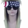 The American Store Freedom Mullets Headband Wig - Red, White, And Mullet Unisex Mullet Wig 70s 80s