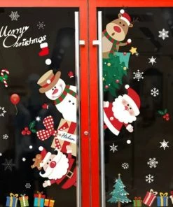 Online American Store 45*60cm 2019 New Year Santa Claus Pull Train Glass Window Christmas Decorations For Home Decorative Wall Stickers Navidad Natal