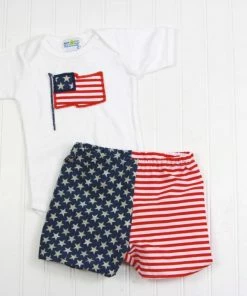 Onlineamericanstore 2019 Toddler Boy Girl Short Sets 4th Of July Outfit Red White Blue Sleeveless Top + Star Stripes Shorts 2 Pcs Children Clothes Kids Clothing