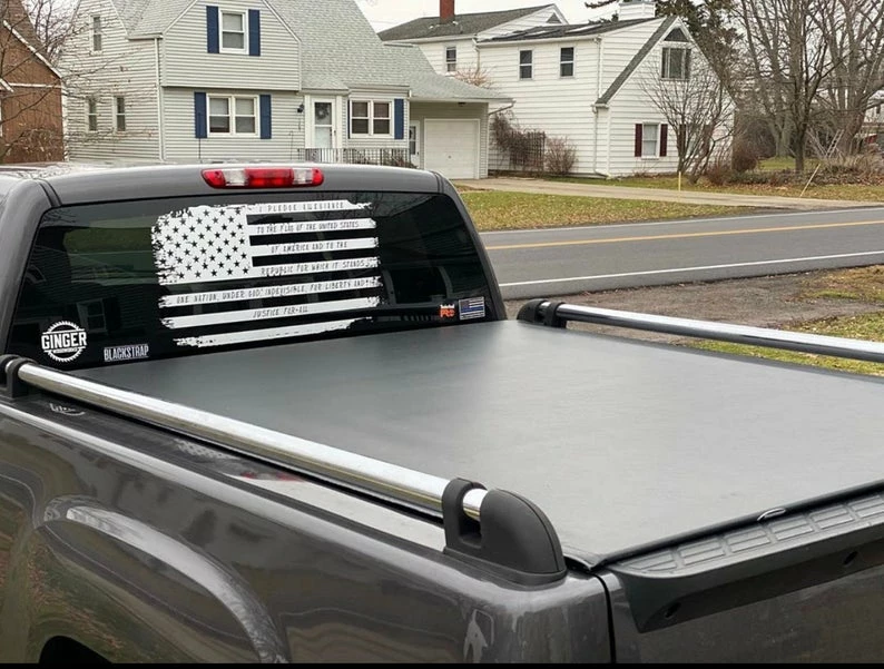 The American Store Distressed Pledge Flag Vinyl Decal USA American Flag Decal Pledge Of Allegiance Truck Back Window Flag Patriotic Stickers 4 The American Store Distressed Pledge Flag Vinyl Decal USA American Flag Decal Pledge Of Allegiance Truck Back Window Flag Patriotic Stickers