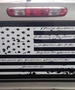 The American Store Distressed Pledge Flag Vinyl Decal USA American Flag Decal Pledge Of Allegiance Truck Back Window Flag Patriotic Stickers 10 The American Store Distressed Pledge Flag Vinyl Decal USA American Flag Decal Pledge Of Allegiance Truck Back Window Flag Patriotic Stickers