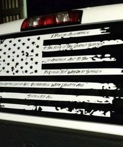 The American Store Distressed Pledge Flag Vinyl Decal USA American Flag Decal Pledge Of Allegiance Truck Back Window Flag Patriotic Stickers 11 The American Store Distressed Pledge Flag Vinyl Decal USA American Flag Decal Pledge Of Allegiance Truck Back Window Flag Patriotic Stickers