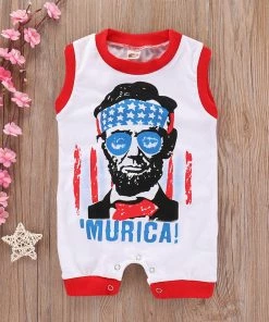 Onlineamericanstore Patriotic Theme Party Supplies Summer 2019 Infant Baby Kid 4th Of July Stars Letter Printed Romper Jumpsuit Sunsuit Outfits Vetement Enfant Garcon Roupa Menino