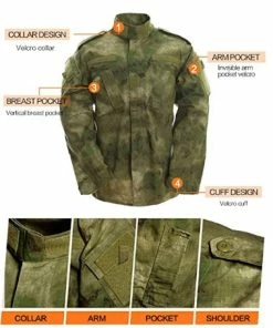 The American Store Military Clothing & Accessories LANBAOSI Men's Tactical Jacket And Pants Military Camo Hunting ACU Uniform 2PC Set Army Multicam Apparel Suit