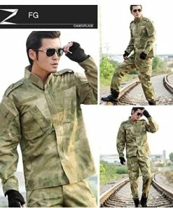 The American Store Military Clothing & Accessories LANBAOSI Men's Tactical Jacket And Pants Military Camo Hunting ACU Uniform 2PC Set Army Multicam Apparel Suit