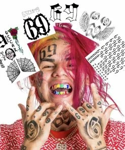 The American Store Halloween Temporary Tekashi69 Tattoos Tekashi 69 Neck Temporary Tattoo Set - Tekashi69 Halloween Costume | Rappers Temporary Tattoos