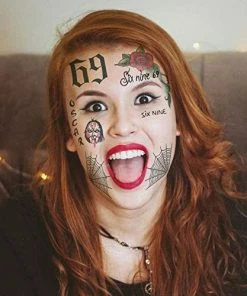 The American Store Halloween Temporary Tekashi69 Tattoos Tekashi 69 Neck Temporary Tattoo Set - Tekashi69 Halloween Costume | Rappers Temporary Tattoos