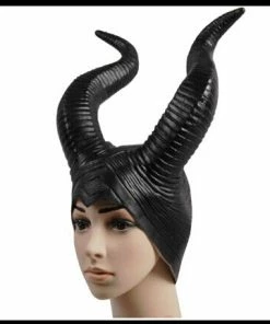 Lucy88 Trendy Genuine Latex Maleficent Horns Adult Women Halloween Party Costume Jolie Cosplay Headpiece Hat -Free Shipping