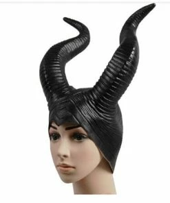 Lucy88 Trendy Genuine Latex Maleficent Horns Adult Women Halloween Party Costume Jolie Cosplay Headpiece Hat -Free Shipping